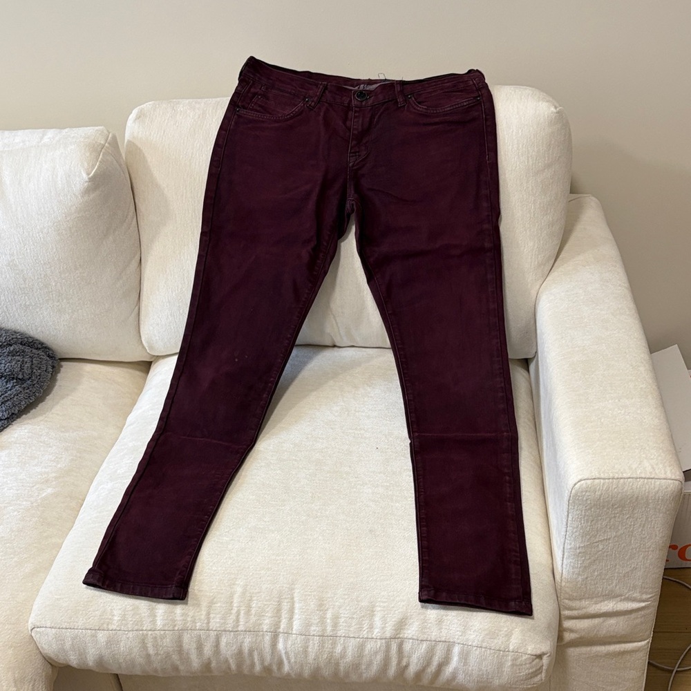 Deep Burgundy Slim Fit Jeans